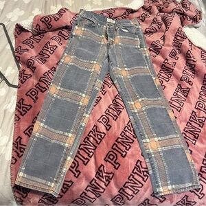 We The Free Plaid Straight Leg Jeans